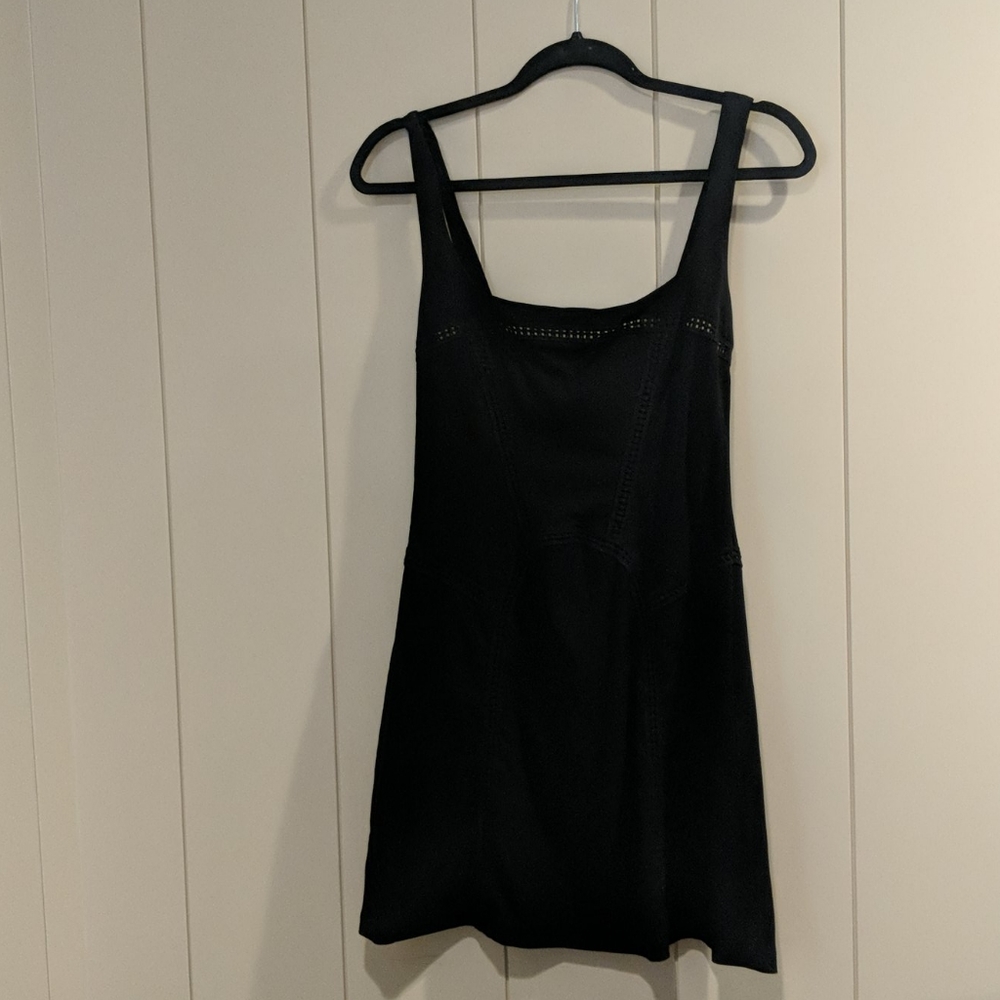 Free People mini black strapless dress